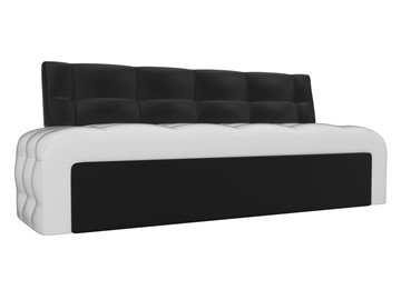 Раскладной кухонный диван Люксор, Белый/Черный (экокожа) в Стерлитамаке