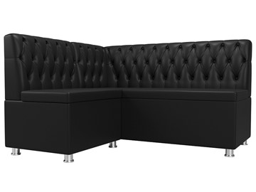 Угловой диван Мирта, Черный (Экокожа) в Стерлитамаке