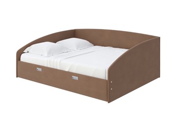 Кровать двуспальная Bono 160х200, Велюр (Forest 514 Светло-коричневый) в Уфе