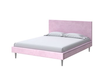 Кровать двуспальная Claro 160х200, Велюр (Teddy Розовый фламинго) в Стерлитамаке