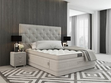 Двуспальная кровать Classic Compact/Basement 180х200, Флок (Велсофт Серый) в Стерлитамаке