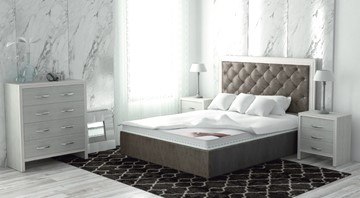 Кровать спальная Сарма Манхэттен 160х200 (с основанием), высота спинки - 130 см в Уфе