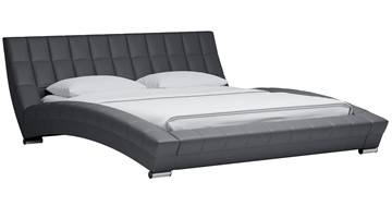 Кровать 2-спальная Оливия 180 арт. Марика 485 к/з (серый) с основанием в Стерлитамаке