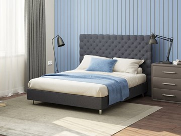 Кровать 2-спальная Proson Paris Boxspring Standart 200х200, Рогожка (Savana Grey (серый)) в Уфе