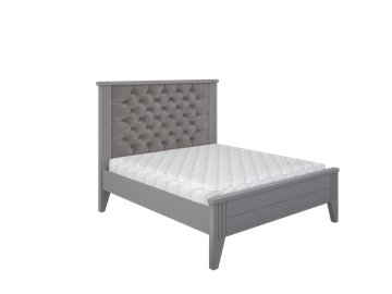 Кровать двуспальная с каретной стяжкой Боринское Верона 1400, Серый в Стерлитамаке