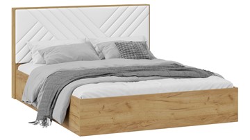 Кровать 2-спальная с подъемным механизмом ТриЯ Хилтон Тип 1 без заглушины (Дуб крафт золотой/Белый) в Стерлитамаке