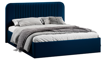 Кровать в спальню с подъемным механизмом с заглушиной Тиффани тип 1 (Микровелюр Confetti Blue) в Стерлитамаке