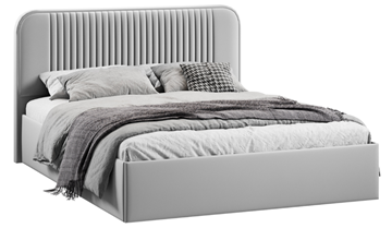 Спальная кровать с подъемным механизмом с заглушиной Тиффани тип 1 (Микровелюр Confetti Silver) в Стерлитамаке