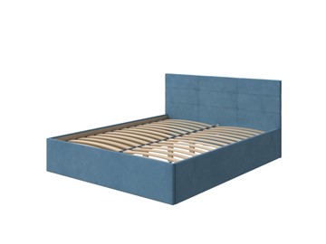 Кровать с мягкой спинкой Vector Plus 160х200, Велюр (Monopoly Прованский синий (792)) в Стерлитамаке