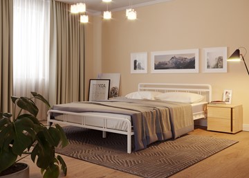 Кровать двуспальная Леон, 1600, белый в Нефтекамске
