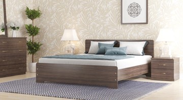 Спальная кровать СВ-Стиль Золушка, 140х200 с основанием, венге в Уфе