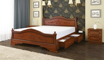 Кровать с выкатными ящиками Карина-1 (Орех) 160х200 в Уфе