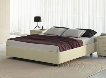 Спальная кровать Rocky Base 160x200, Экокожа (Кремовый) в Салавате