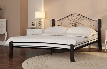 Полуторная кровать Фортуна 4 Лайт, 1400, черный/шоколад в Салавате