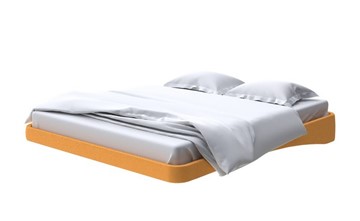 Кровать двуспальная парящая 180х200, Велюр (Scandi Cotton 18 Шафран) в Уфе