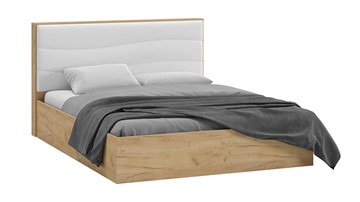 Двуспальная кровать с механизмом Миранда тип 1 (Дуб крафт золотой/Белый глянец) в Нефтекамске