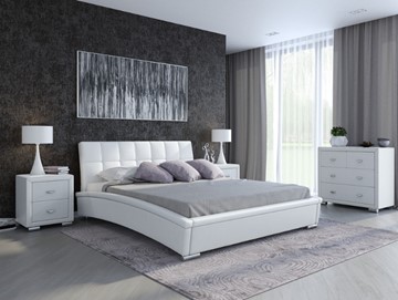 Спальная кровать Орматек Corso-1L 180х200, Экокожа (Белый) в Уфе
