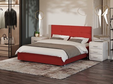 Кровать спальная Proson Neo 160х200, Велюр (Forest 13 Красный) в Стерлитамаке