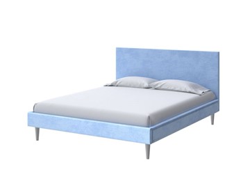 Кровать полутороспальная Claro 140х200, Велюр (Teddy Небесно-голубой) в Стерлитамаке