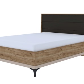 Кровать Кара 10 со стационарным основанием (1400) (Дуб Табачный Craft/Велюр) в Стерлитамаке
