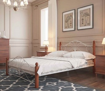 Кровать спальная Фортуна 1, 1600, белый/махагон в Уфе