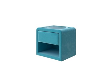Тумбочка прикроватная Cube 52х41, Велюр (Shaggy Azure) в Стерлитамаке