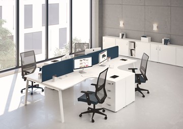 Офисный комплект мебели А4 (металлокаркас TRE) белый премиум / металлокаркас белый в Уфе