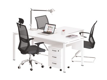 Офисный набор мебели А4 (металлокаркас UNO) белый премиум / металлокаркас белый в Уфе