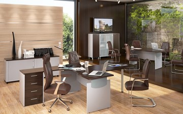 Мебель для персонала OFFIX-NEW для двух сотрудников и руководителя в Салавате