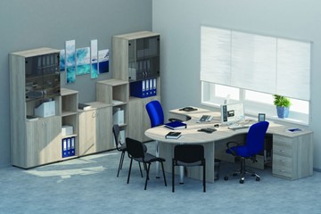 Комплект офисной мебели Twin для 2 сотрудников с совмещенными столами в Салавате