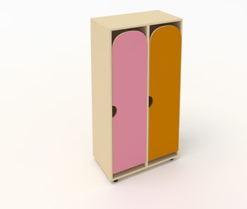 Шкаф детский распашной ШГ2 Беж+Оранжевый+Розовый в Стерлитамаке