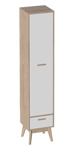 Детский шкаф одностворчатый Калгари, Дуб натуральный светлый/Белый матовый в Стерлитамаке