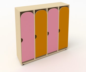 Шкаф детский ШГ4У Беж+Оранжевый+Розовый в Стерлитамаке