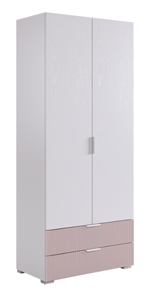 Шкаф двухдверный Зефир 108.01 (белое дерево/пудра розовая (эмаль)) в Уфе