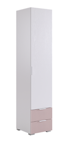 Шкаф-пенал Зефир 107.01 (белое дерево/пудра розовая (эмаль)) в Стерлитамаке
