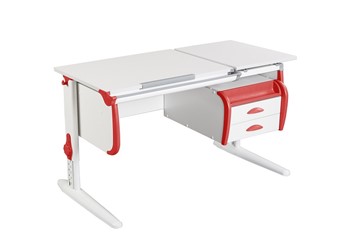 Растущий стол Дэми 1/75-40 (СУТ.25) + Tumba 3  белый/белый/Красный в Стерлитамаке
