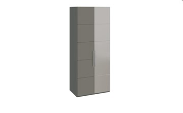 Распашной шкаф Наоми с 1 зеркальной правой дверью, цвет Фон серый, Джут СМ-208.07.04 R в Уфе