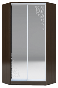 Шкаф 2400х1103, ХИТ У-24-4-66-09, орнамент, 2 зеркалами, венге в Стерлитамаке
