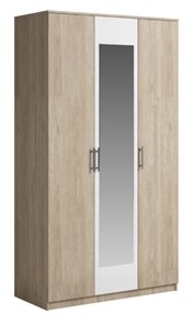 Шкаф 3 двери Светлана, с зеркалом, белый/дуб сонома в Уфе