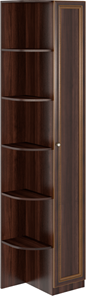 Угловой шкаф-стеллаж Беатрис М14 правый (Орех Гепланкт) в Салавате