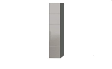 Распашной шкаф Наоми с зеркальной дверью правый, цвет Фон серый, Джут  СМ-208.07.02 R в Уфе