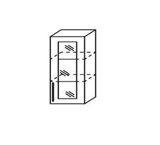 Шкаф кухонный Марибель Мыло, настенный однодверный с полкой со вставкой из стекла 918*500*320 , ШНст 500/918 в Стерлитамаке