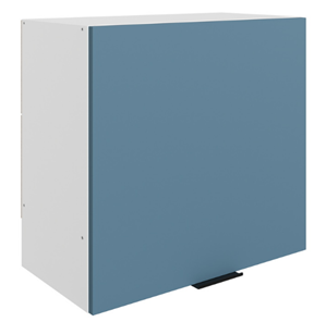 Настенный шкаф Стоун L600 Н566 (1 дв. гл.) (белый/изумруд софттач) в Стерлитамаке