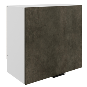 Шкаф на кухню Стоун L600 Н566 (1 дв. гл.) (белый/камень темно-серый) в Стерлитамаке