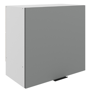 Шкаф настенный Стоун L600 Н566 (1 дв. гл.) (белый/оникс софттач) в Стерлитамаке