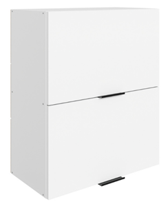 Кухонный шкаф Стоун L600 Н720 (2 дв. гл. гориз.) (белый/джелато софттач) в Стерлитамаке
