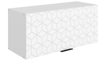 Шкаф навесной Стоун L800 Н360 (1 дв. гл.) с фрезировкой (белый/джелато софттач) в Стерлитамаке