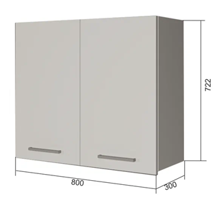 Кухонный навесной шкаф В7 80, Серый/Белый в Стерлитамаке