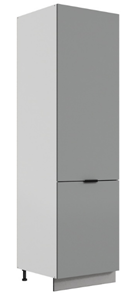Шкаф-пенал Стоун L600 под холодильник (2 дв.гл.) (белый/оникс софттач) в Стерлитамаке
