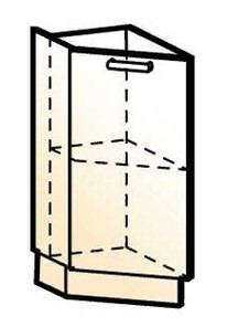 Шкаф рабочий концевой Стоун 45 гр. L300 (1 дв. гл.) в Стерлитамаке